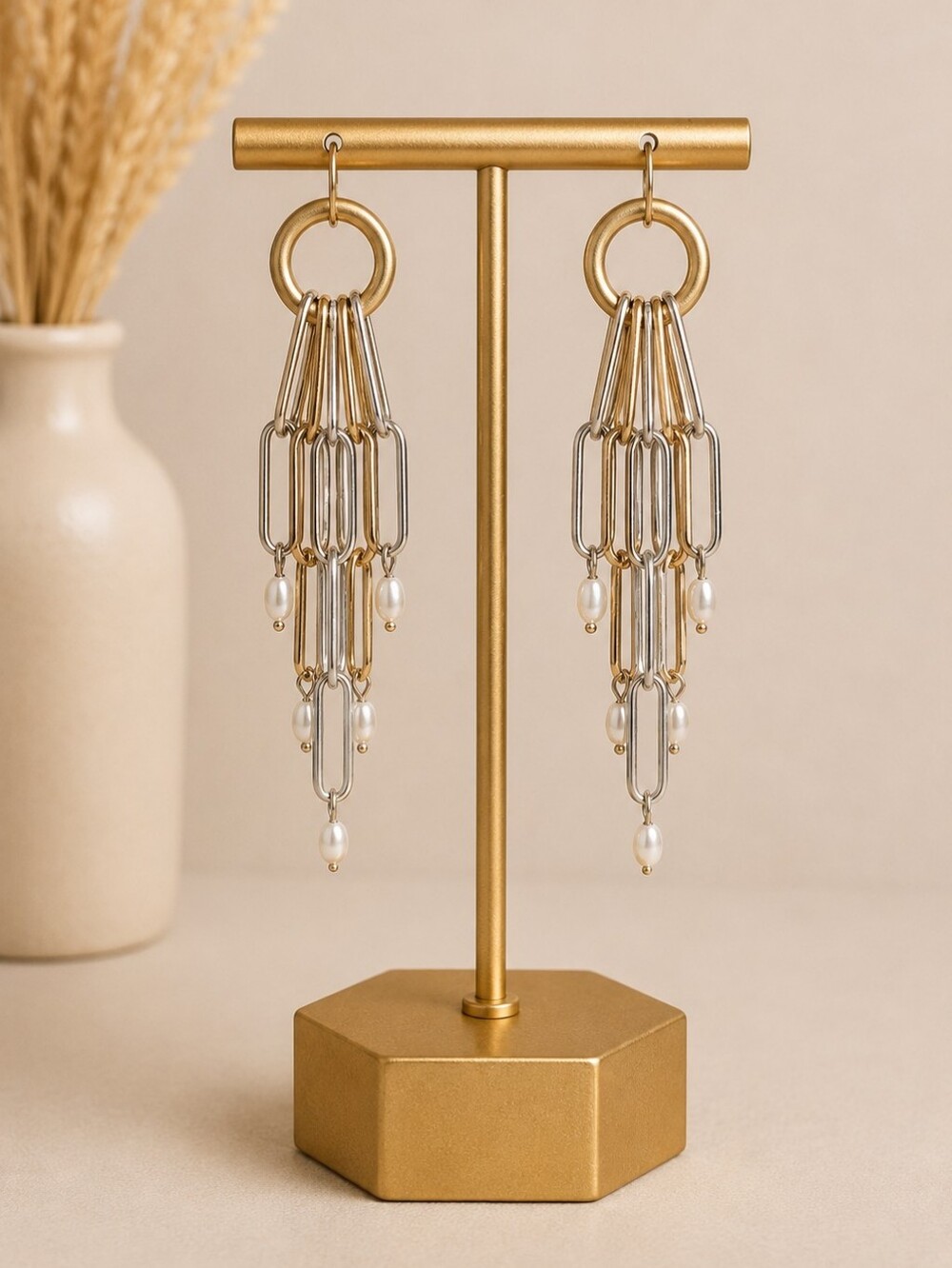 Plunder Design Dangle Post "Paper Clip" Style Earrings - NIP